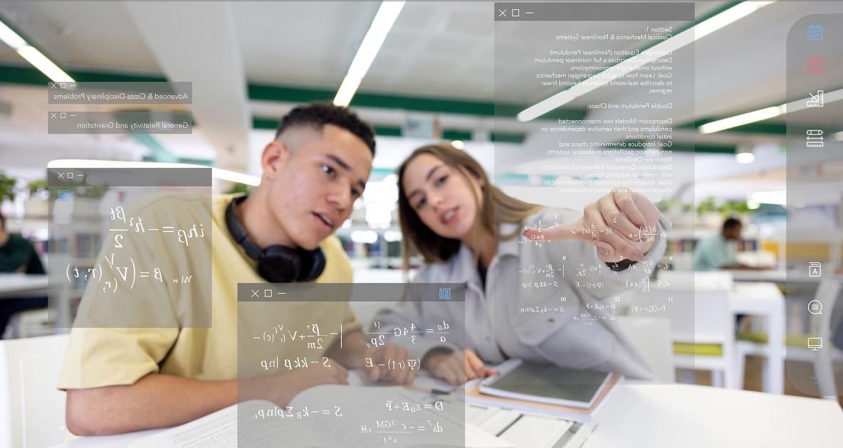 ragazzi che studiano con IA