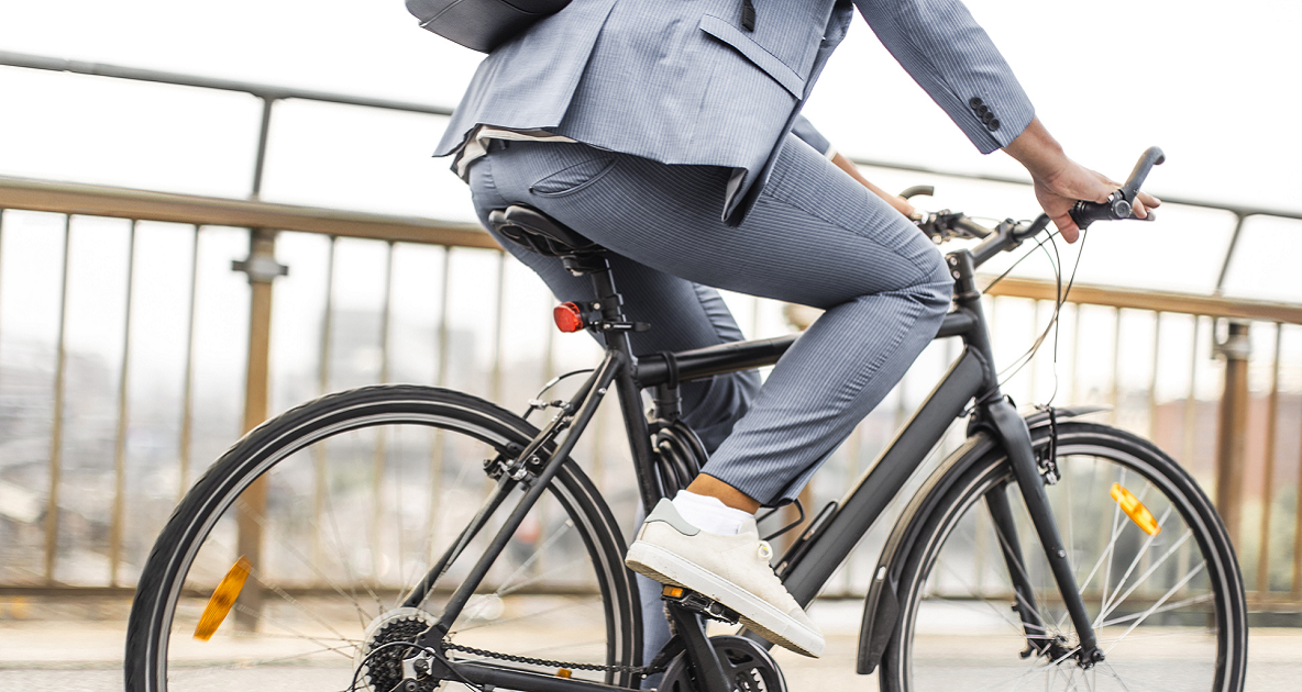 Manager in bicicletta